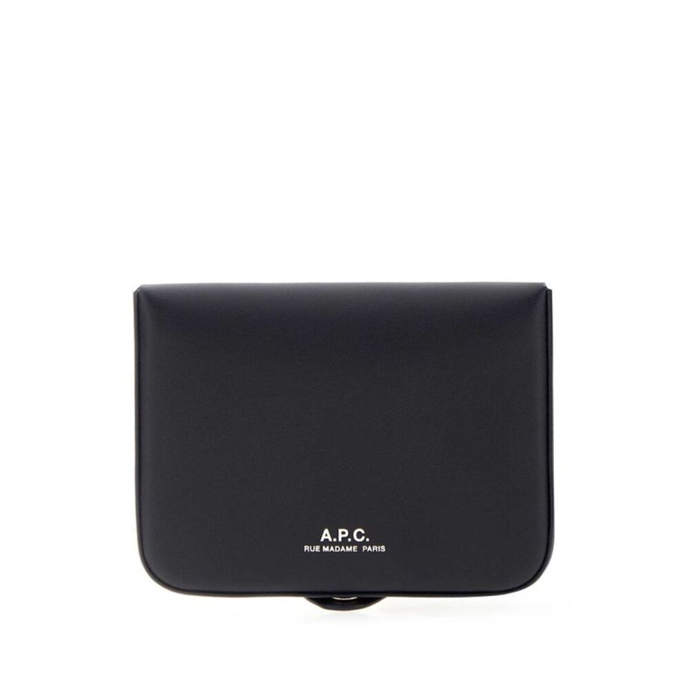 A.P.C. Men Navy Blue Leather Card Holder